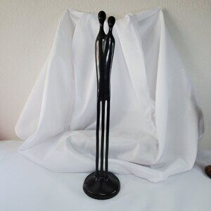 Louise Hederstrom Couple Statue, Two Become One, Bronze Modernist Human Figure